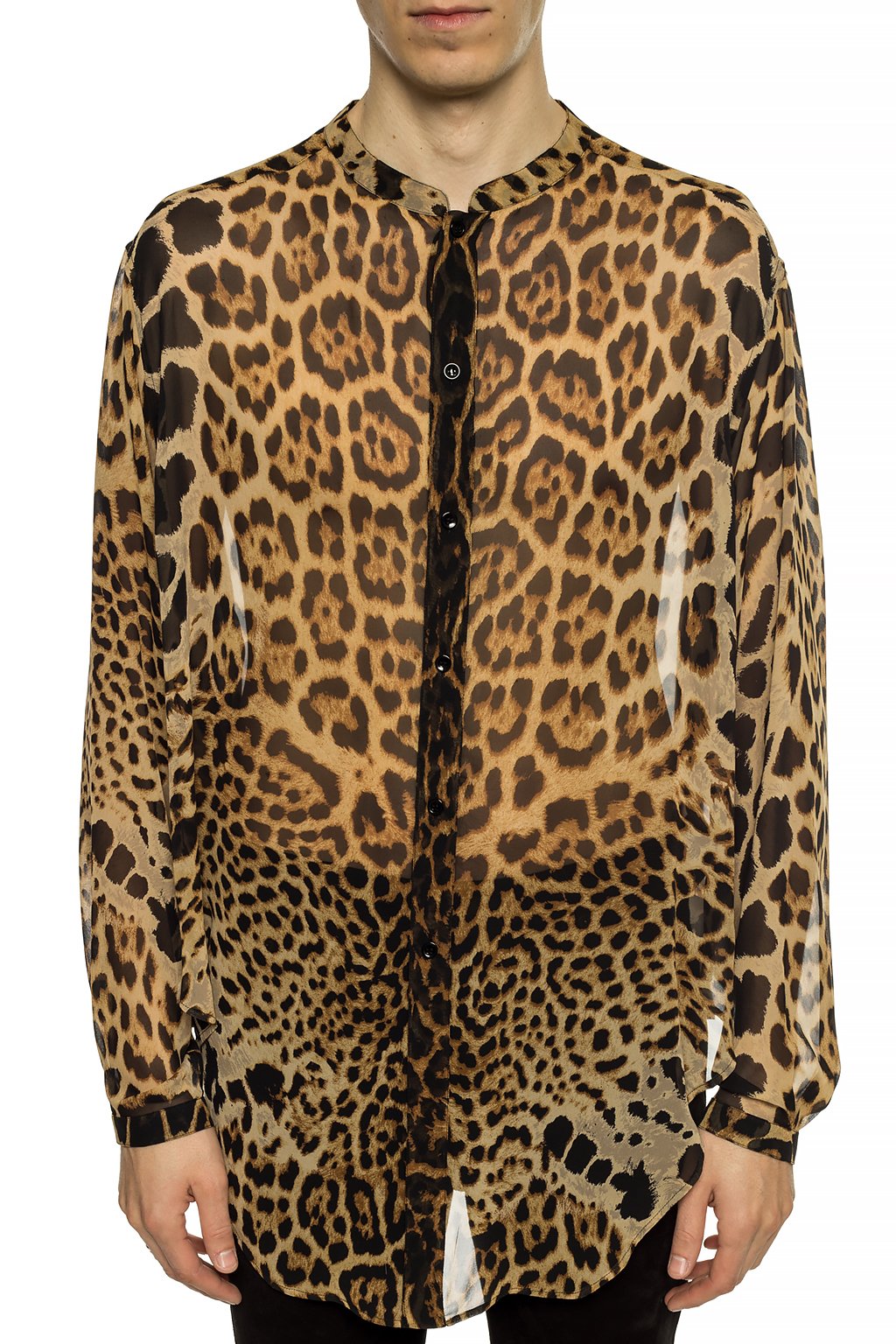 Saint Laurent Leopard-printed silk shirt